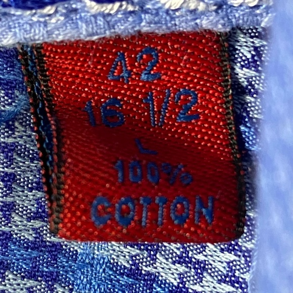 Robert Graham Mens Cotton Blue Plaid Long Sleeve Lightweight Casual Shirt- Sz-L - Picture 9 of 15